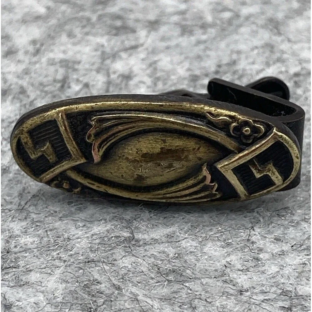 Vintage Art Deco Tie Clip Bar Brass Tone Elegant Old Money Unique Style Estate‎